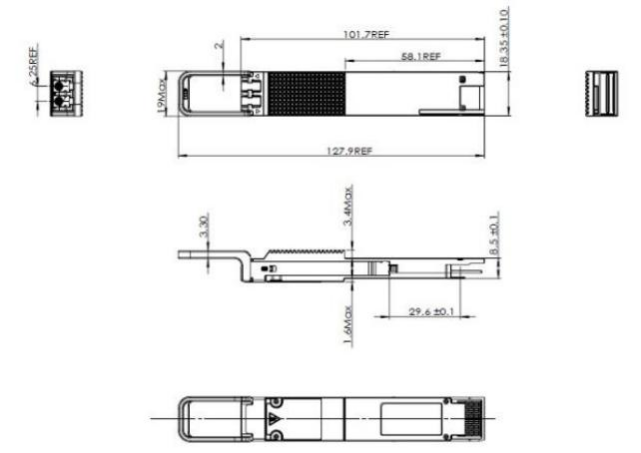 QSFP DD 400GBASE DWDM ZR 80KM トランシーバーモジュール QDD-400G-ZR-S DWDM 調節可能 SMF LC DOM 3