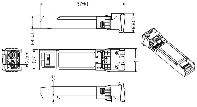 25G ZR SFP 80KM LC 25G イーサネット SFP トランシーバー DOM 1310nm 光ファイバー トランシーバー 4