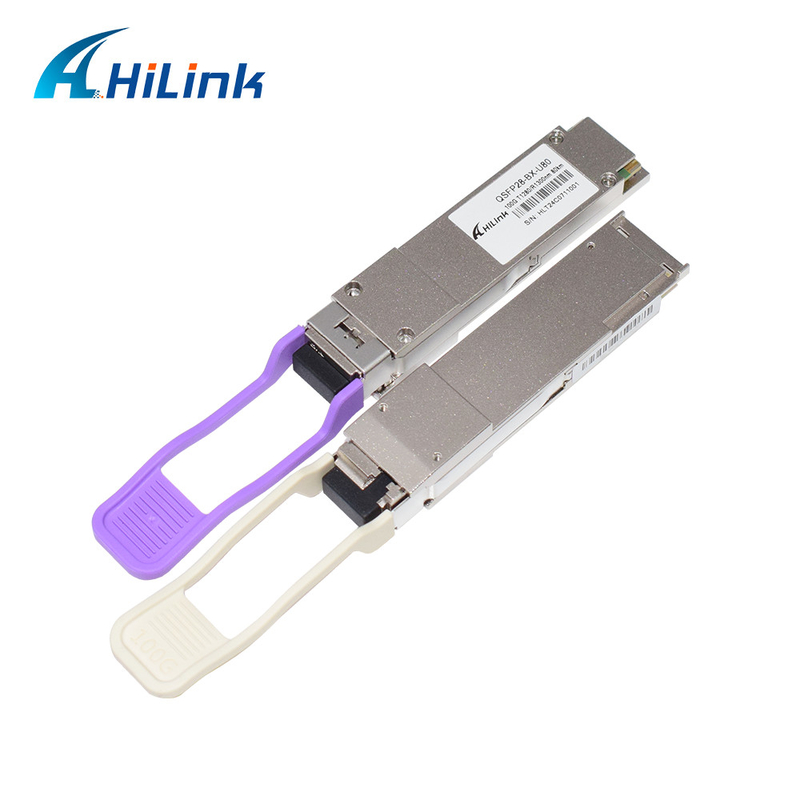100Gb/s QSFP28 BiDi 80km トランシーバー ホットプラグイン可能 シンプレックス LC/UPC DOM オプティカル トランシーバー モジュール