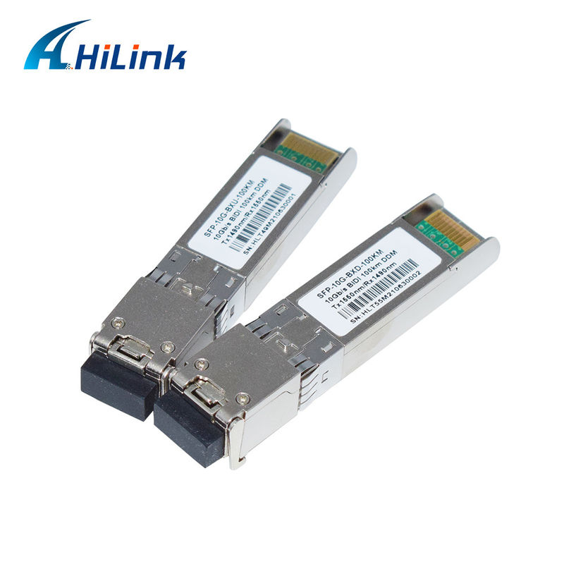 BIDI 10G WDM SMF オプティカルトランシーバー SFP+ 100KM Tx1490nm/Rx1550nm FTTHネットワークのためのLCファイバーオプティカルトランシーバー
