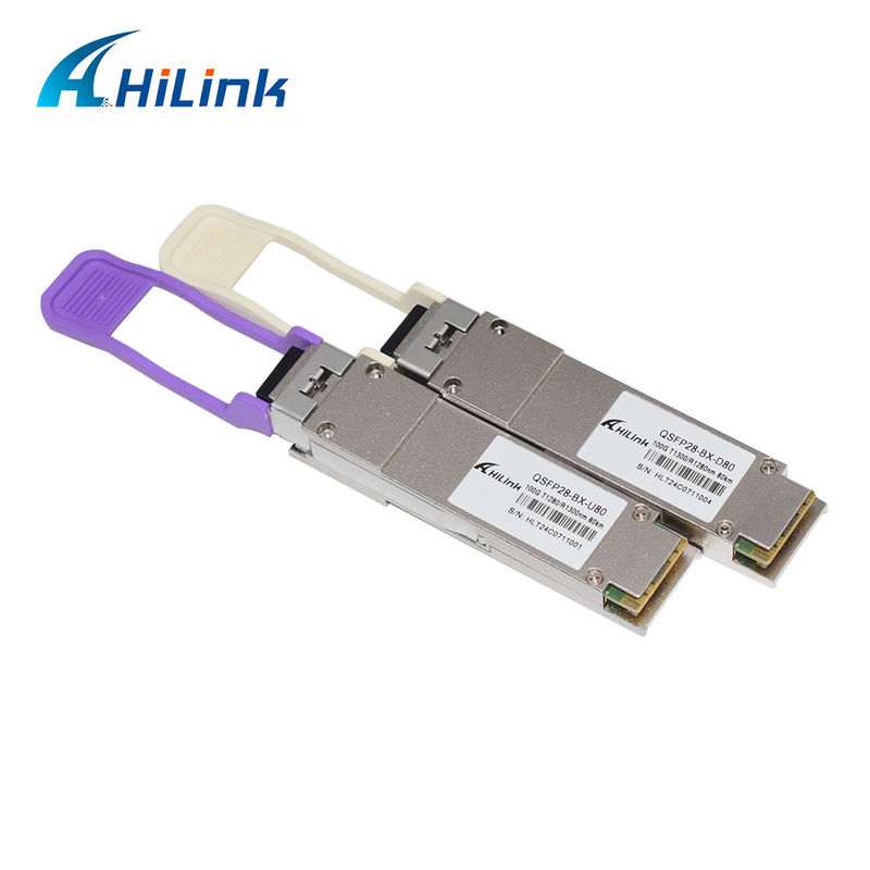 QSFP28 BIDI 100G ZR QSFP28 80km 1280/1300nm 100GBASE-BX80 QSFP28 モジュール 80km LC