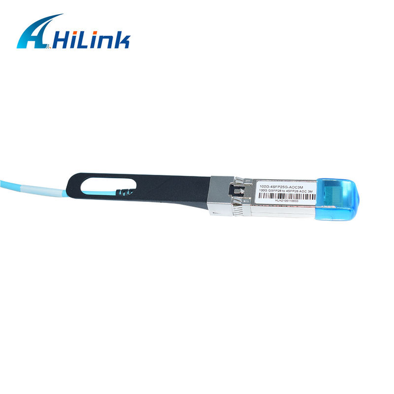認証された100G QSFP28から4xSFP28 AOC OM3 ブレイクアウトアクティブ光ケーブル,ケーブル長さ1-5m,CE RoHS認証
