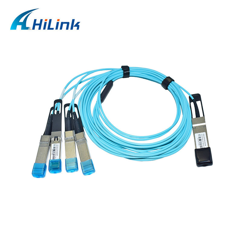 認証された100G QSFP28から4xSFP28 AOC OM3 ブレイクアウトアクティブ光ケーブル,ケーブル長さ1-5m,CE RoHS認証