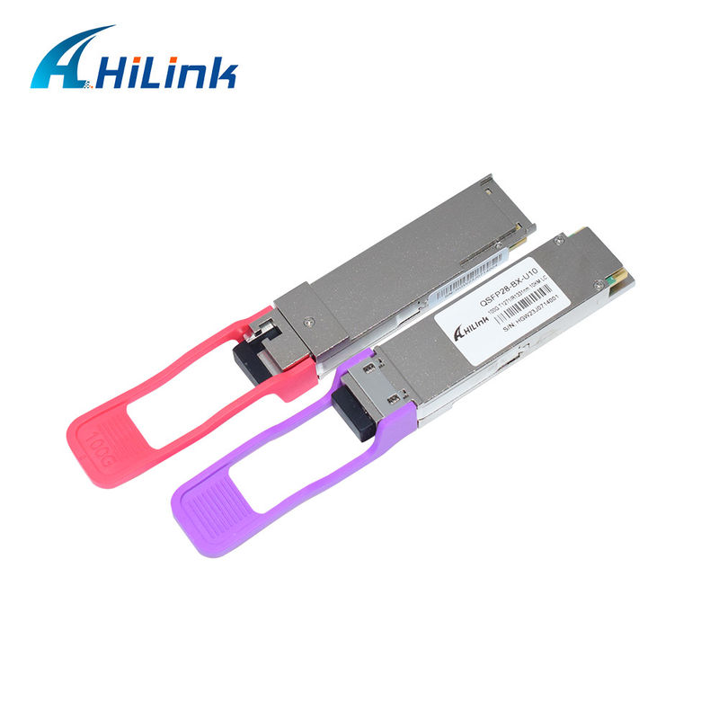 100Gb/s QSFP28 LR BIDI シングルラムダ光接送器 1271nm 1331nm SMF シングルLCコネクタ 10km DOM