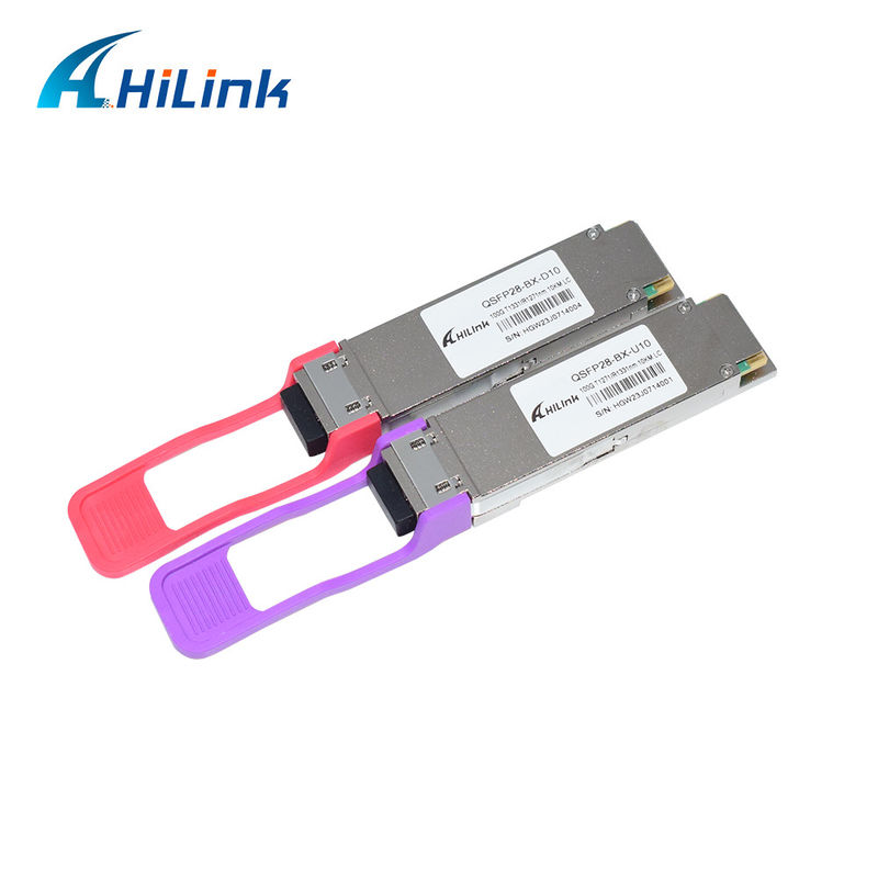 100Gb/s QSFP28 LR BIDI シングルラムダ光接送器 1271nm 1331nm SMF シングルLCコネクタ 10km DOM