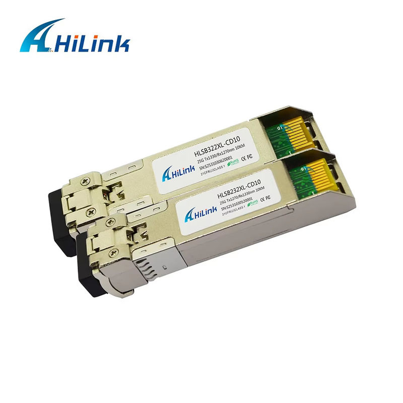 25G SFP28 BIDI オプティックモジュールファイバーコネクタ LC 0~70C 3km/10km/40km/60km