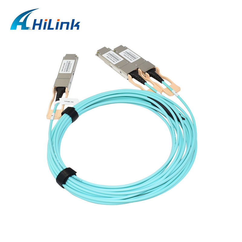 認証された200G QSFP56 から 2*QSFP28 2*100G アクティブ・オプティカルケーブル AOCソリューション