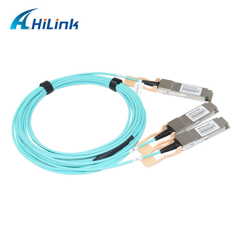 認証された200G QSFP56 から 2*QSFP28 2*100G アクティブ・オプティカルケーブル AOCソリューション