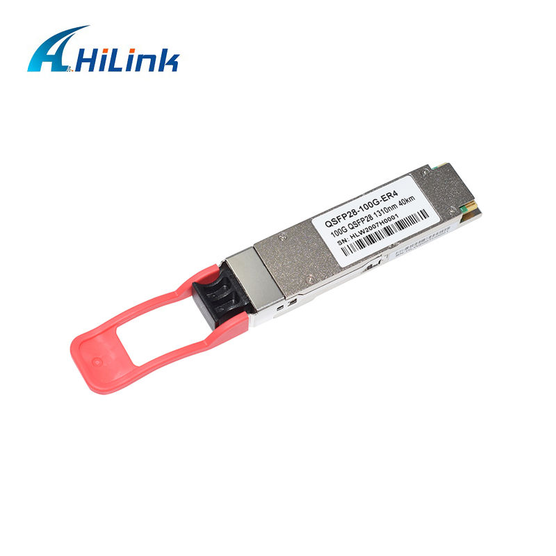 100Gb/s QSFP28 ER4 光トランシーバーモジュール 40KM ホットプラグ対応 デュプレックスLC LAN WDM APD SMF RoHS-6 準拠