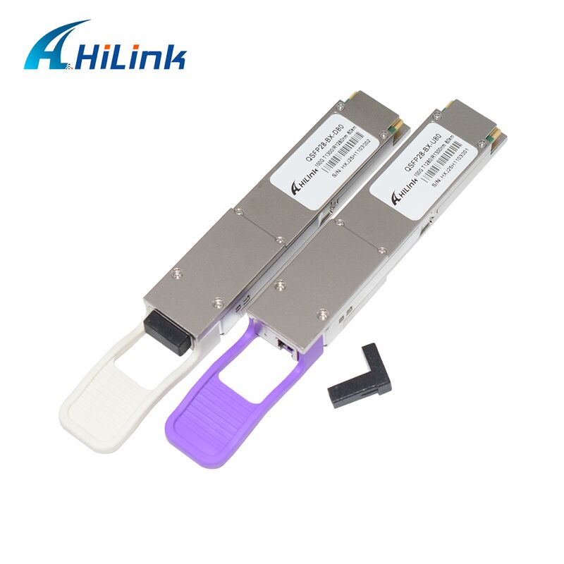 Hilink QSFP28-BX-U80/D80 100Gb/s BIDI オプティカルトランシーバー モジュール 100G イーサネットの80kmの範囲