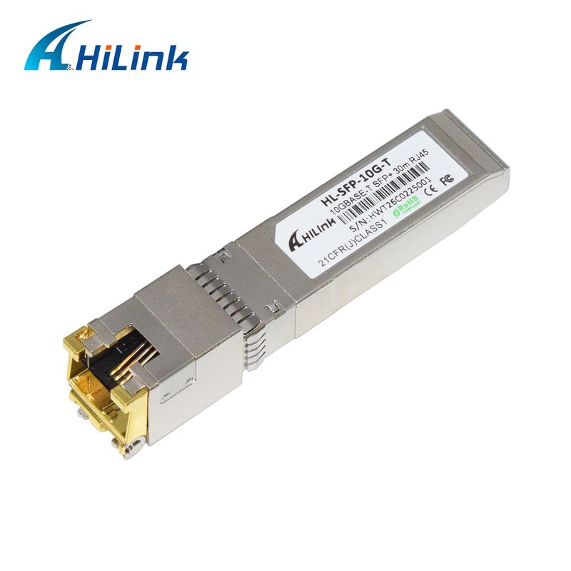 Hilink 10Gデータレート SFP+トランシーバー 30M/80M 距離と RoHS 適合 10GBASE-T 銅モジュール