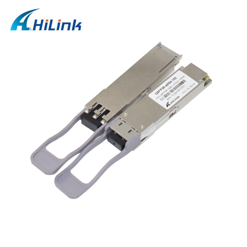 Hilink 100G QSFP28 オプティカルトランシーバー 100km 距離 1295~1304nm 波長とSOA PIN検出器