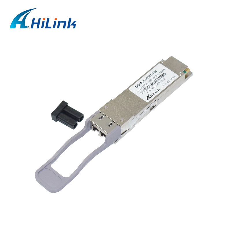 Hilink 100G QSFP28 オプティカルトランシーバー 100km 距離 1295~1304nm 波長とSOA PIN検出器