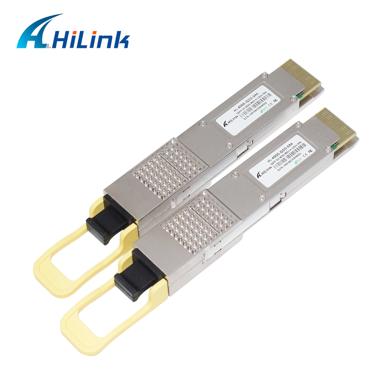 ヒリンク対応 400G QSFP-DD SR4 オプティカルモジュール 100m 送信のための MPO-12 コネクタ