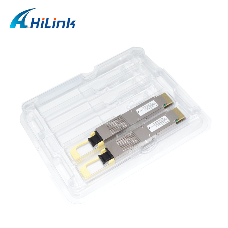 ヒリンク対応 400G QSFP-DD SR4 オプティカルモジュール 100m 送信のための MPO-12 コネクタ