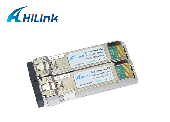 Hilink LCのコネクターの繊維光学のトランシーバー10G SFP+ BIDI WDM 60KM 1270nm 1330nm