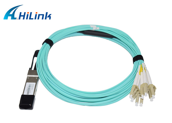 8x LCのコネクターの活動的な光ケーブル5M AOC VCSELの配列への40G QSFP+